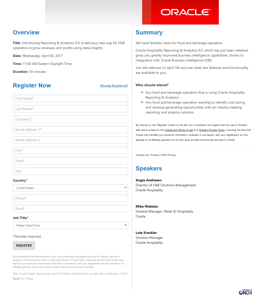 Oracle 點擊後登錄頁面網絡廣播