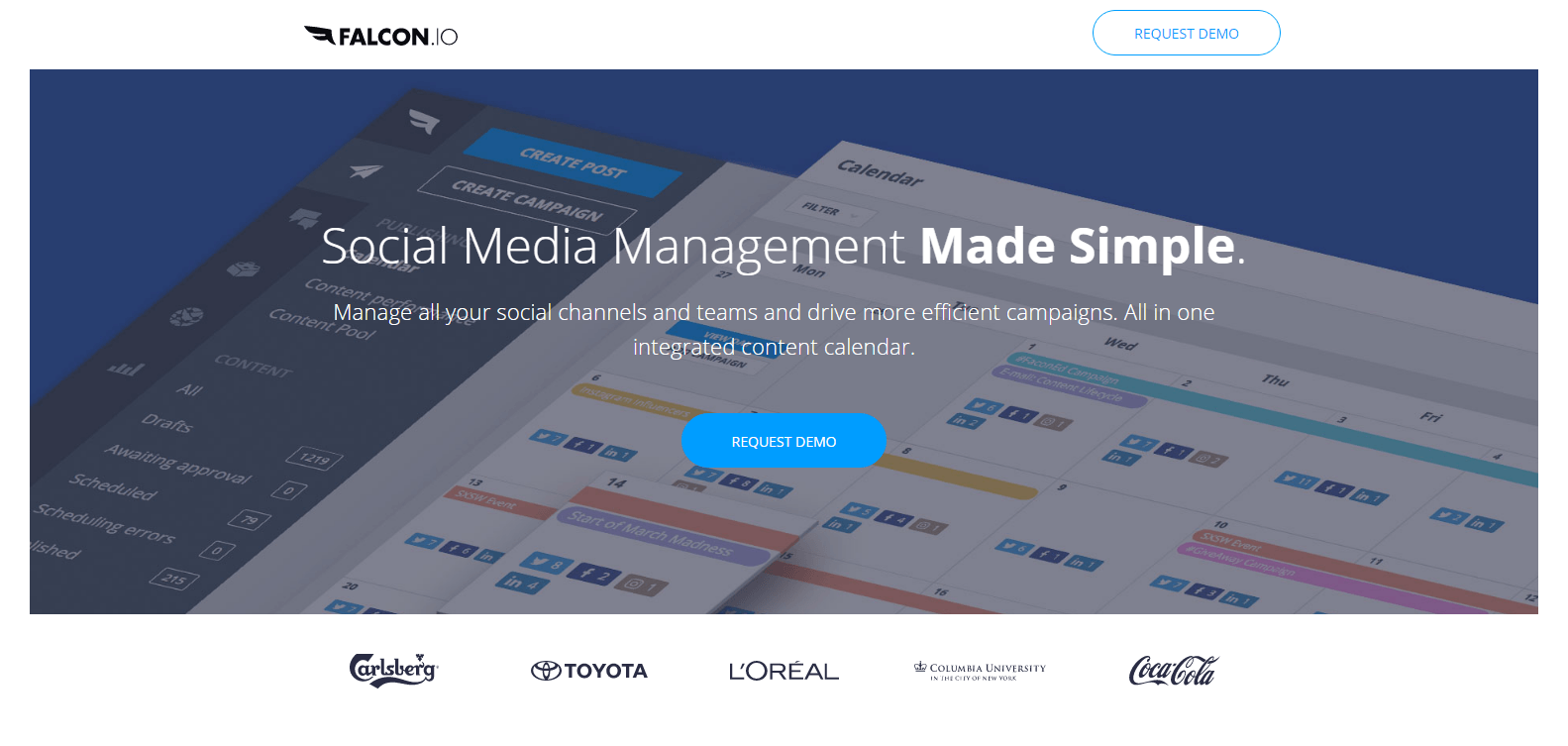 На этом изображении показана целевая страница рекламы Falcon после клика.