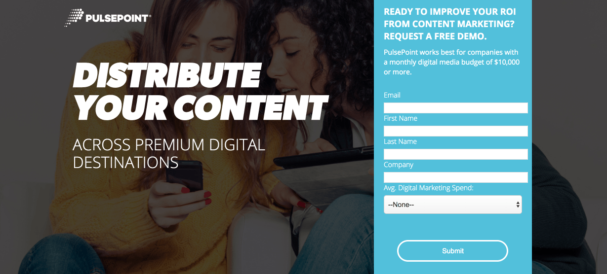 หน้า Landing Page สาธิตหลังการคลิก PulsePoint