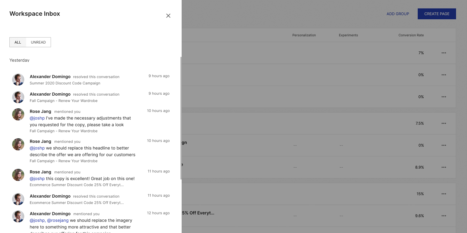 ランディングページコラボレーションメッセージセンター