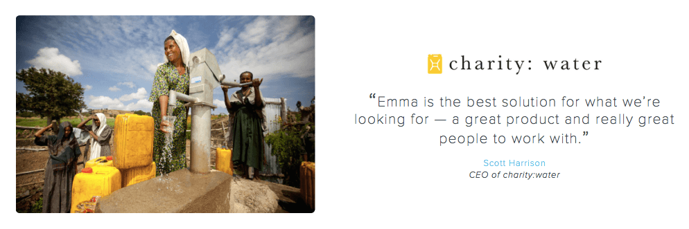 post-click pagina de destinație dovadă socială Emma