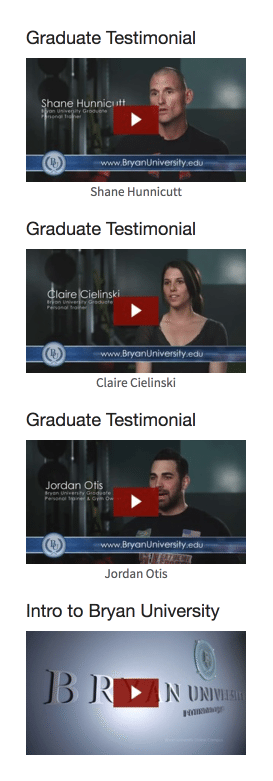 شهادات فيديو احترافية بعد النقر على الصفحة المقصودة