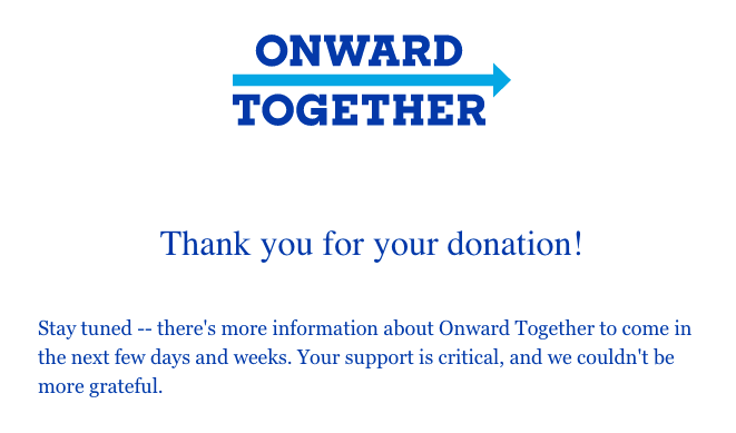 Maju Bersama halaman terima kasih