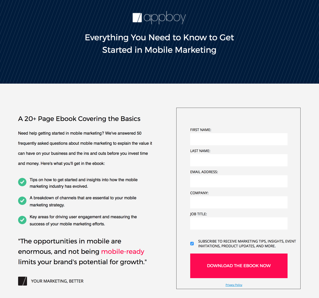 conținut gated appboy