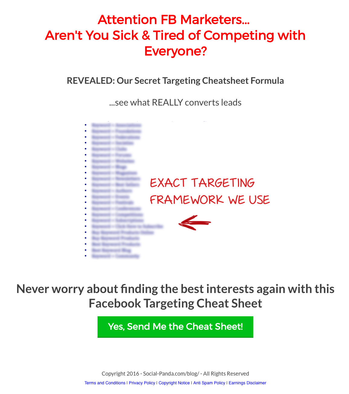 exemple de conținut foaie de sfat după pagina de destinație