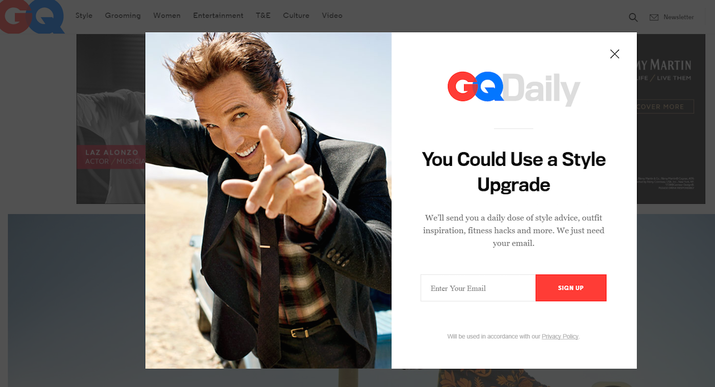 exemple de conținut stoarce pagina