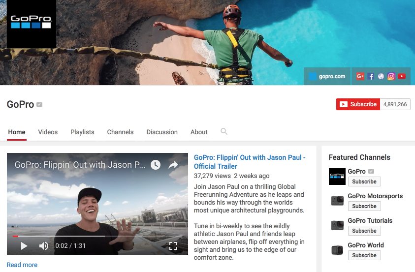 conținut generat de utilizatori GoPro