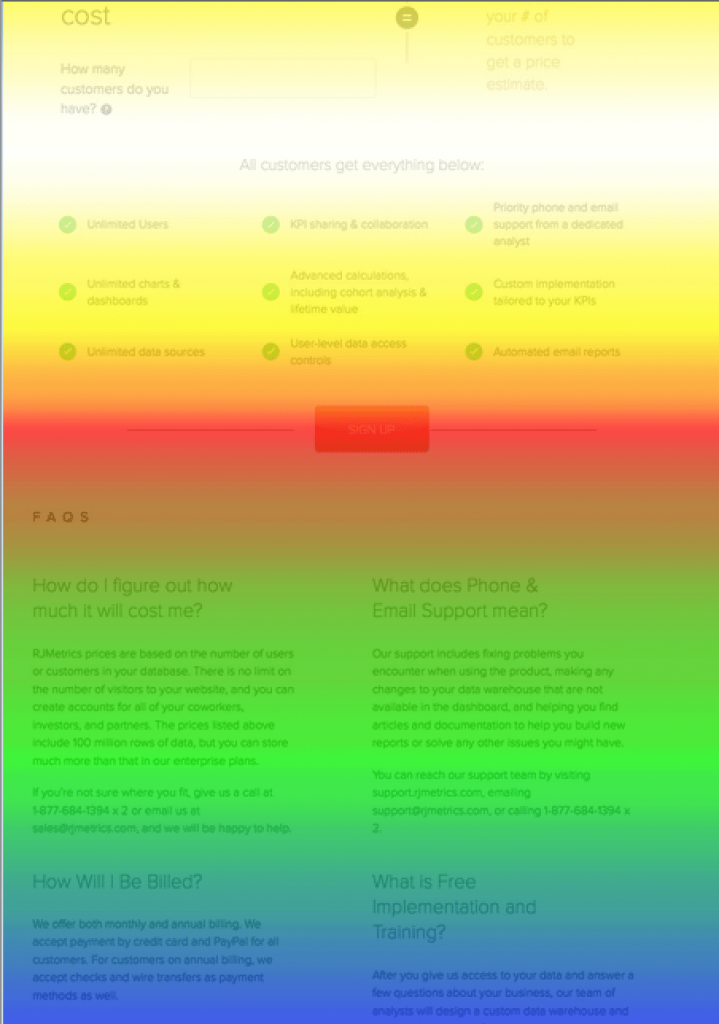 點擊後著陸頁熱圖滾動