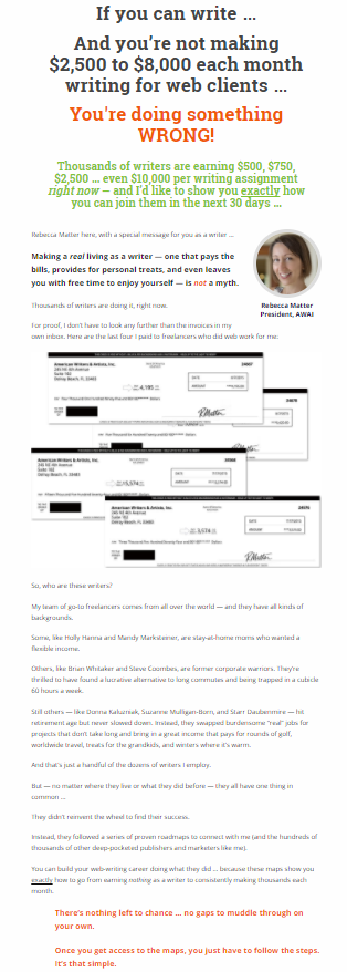 點擊後登陸頁面熱圖 Wealthy Web Writer