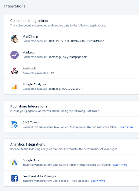 14 天試用 Instapage 集成