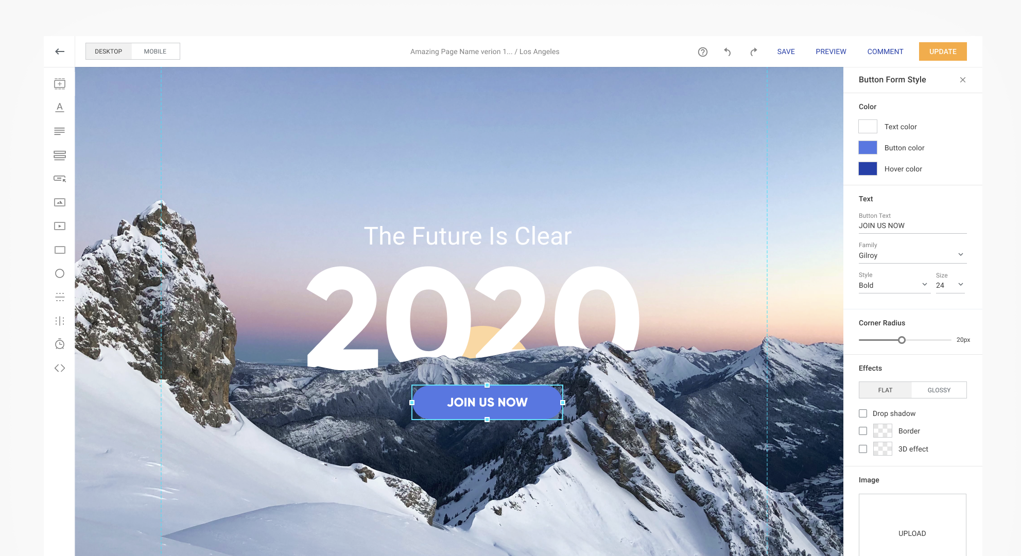 新的 Instapage UI 構建器視圖