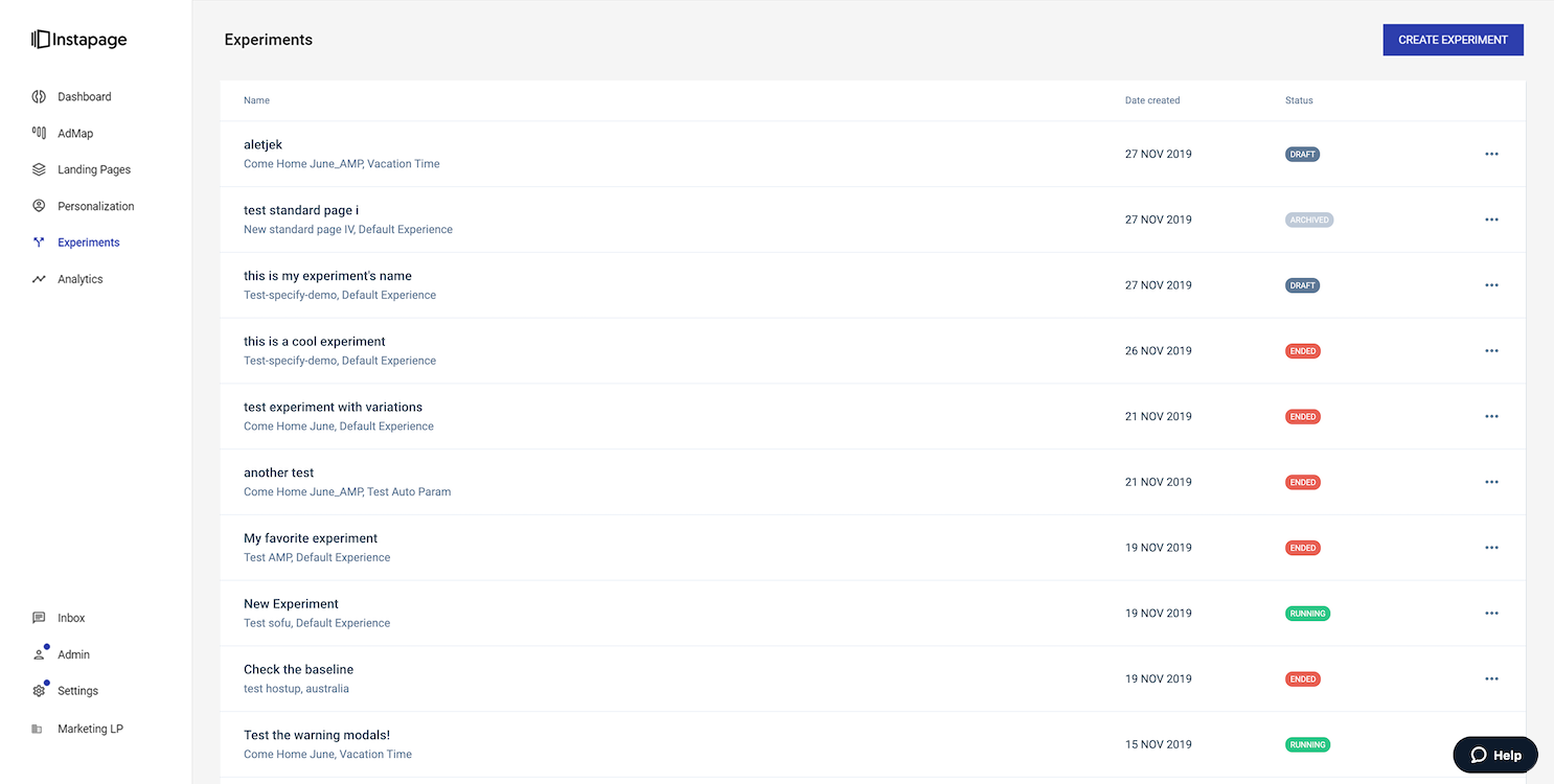 14天試用實驗清單