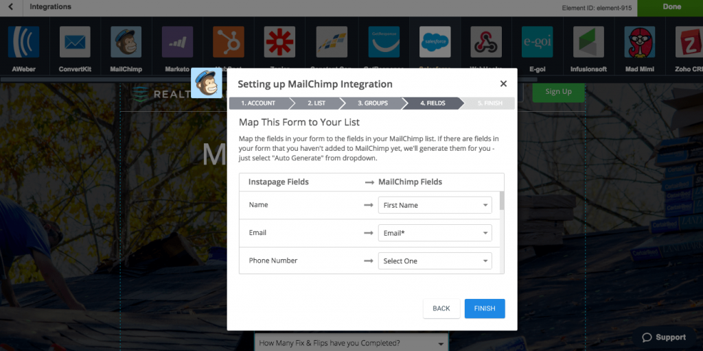 revisión de instapage mailchimp