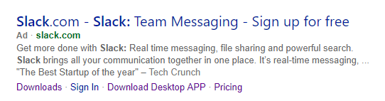 Bing slider halaman arahan pasca-klik yang kendur