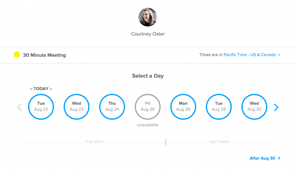Sistema de colaboración empresarial Calendly