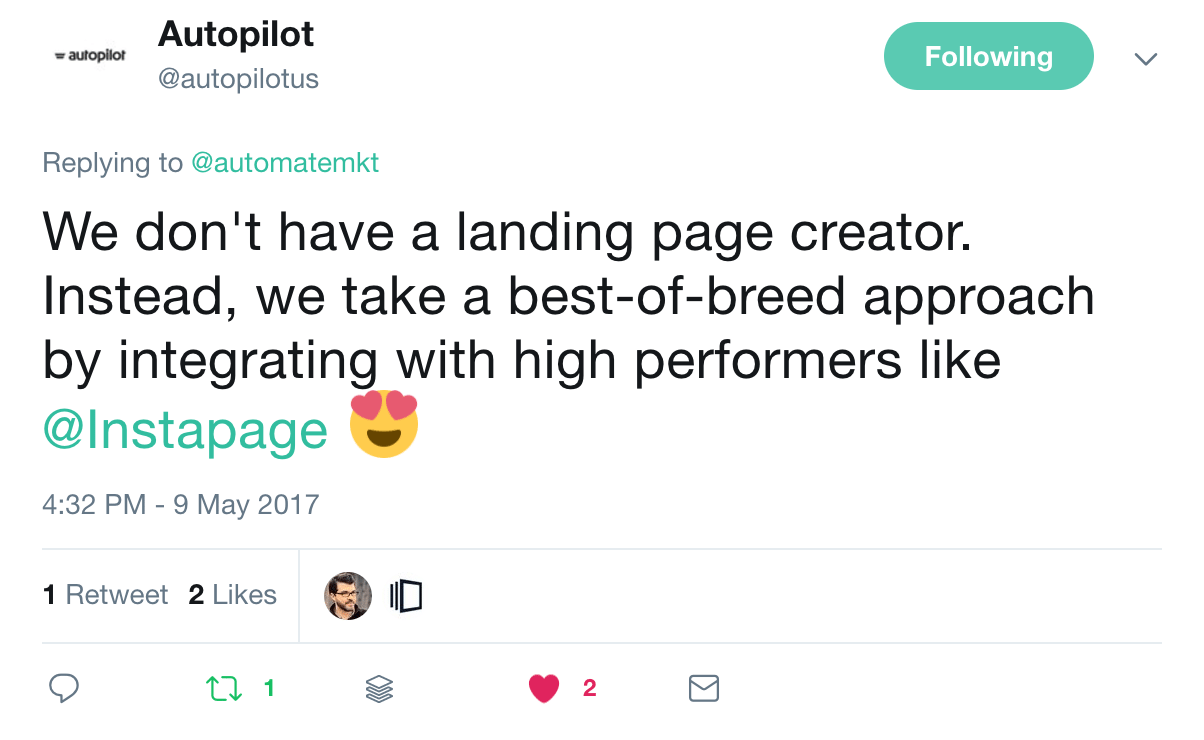 客戶讚賞 Instapage 同類最佳