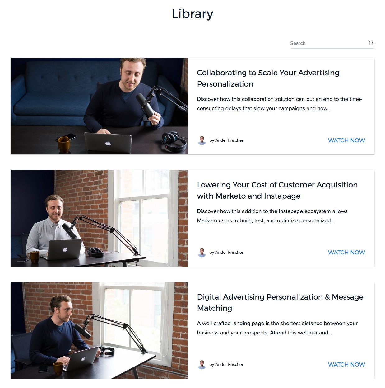 客戶讚賞 Instapage 網絡研討會