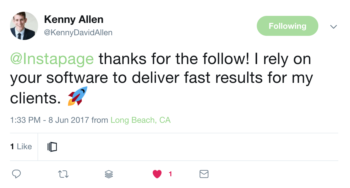 客戶讚賞 Instapage 機構