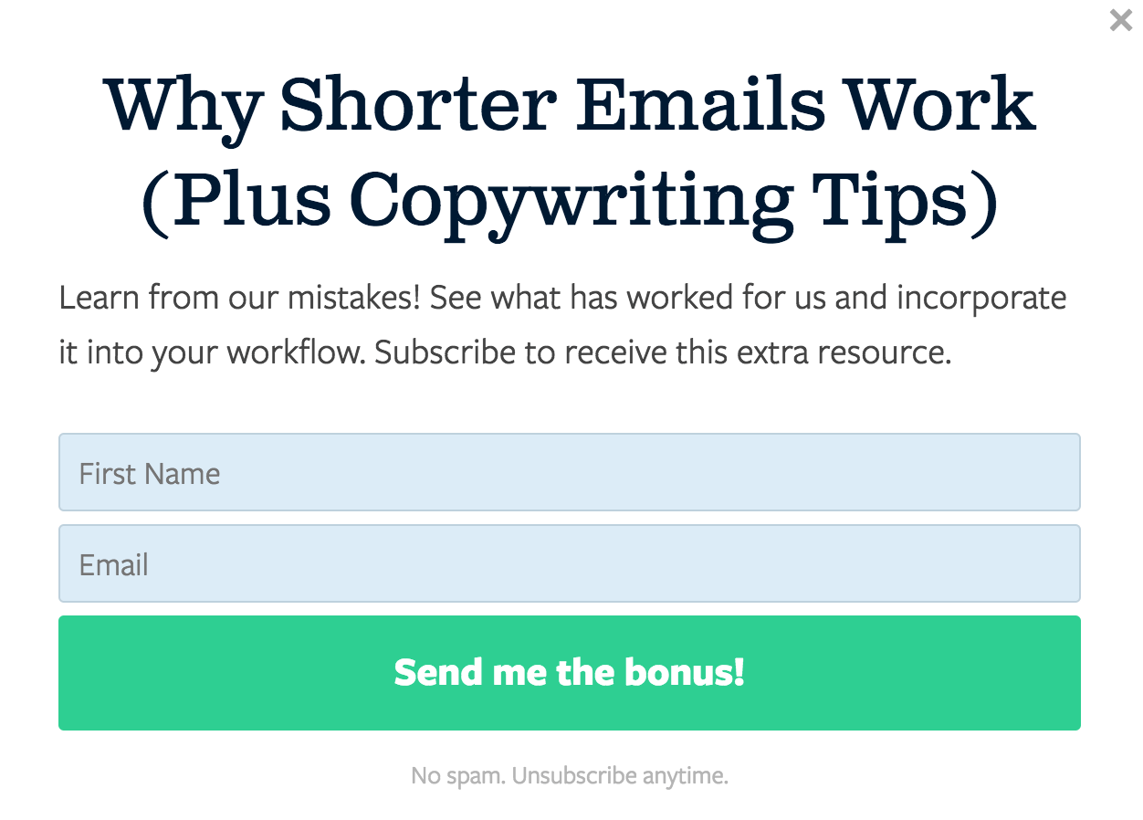 Pop-up de actualizare a conținutului