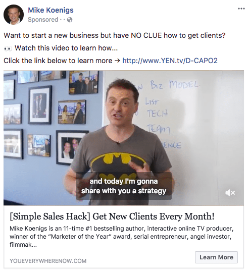 Hack de vente d'annonces sponsorisées par Facebook