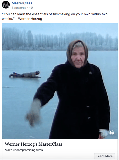 Vidéo des publicités sponsorisées par Facebook