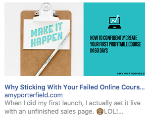 Publicités sponsorisées par Facebook amy2