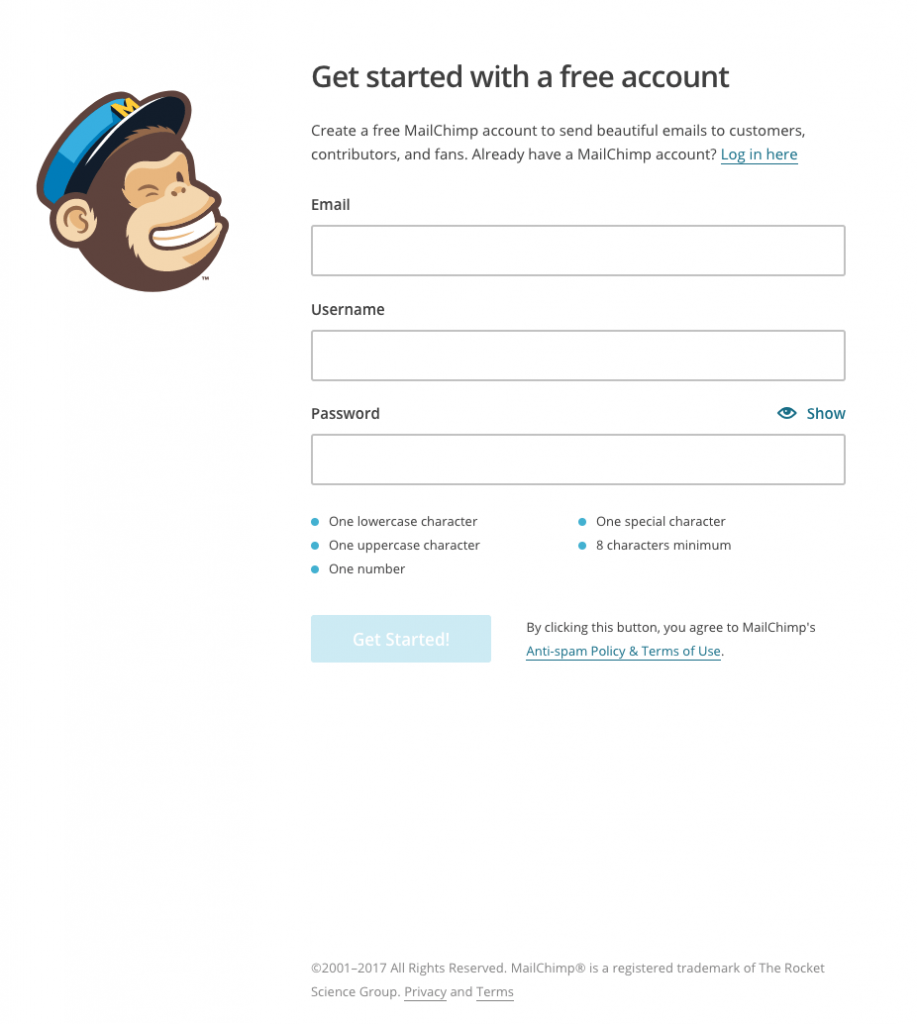 лучшие примеры целевой страницы после клика mailchimp