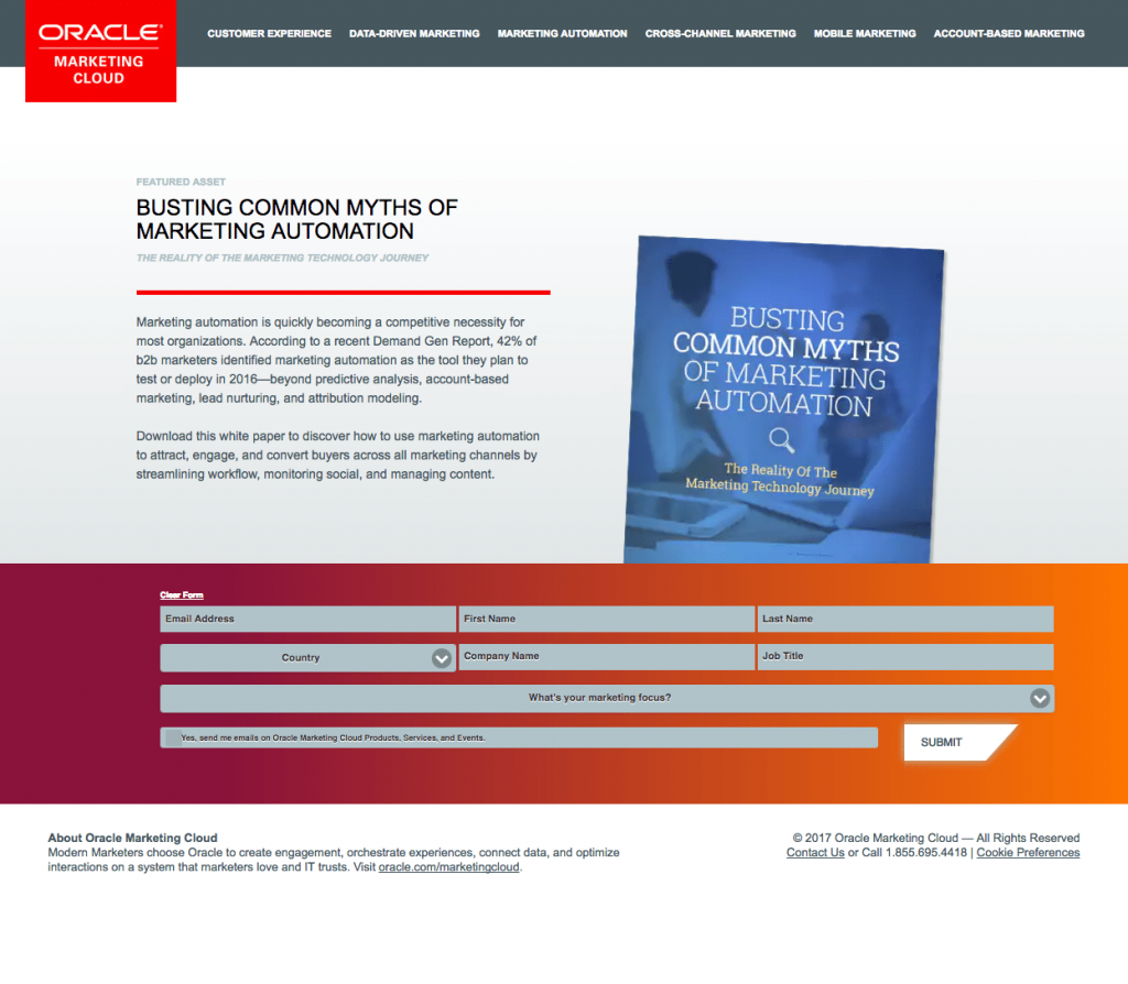 лучшие примеры целевой страницы после клика oracle