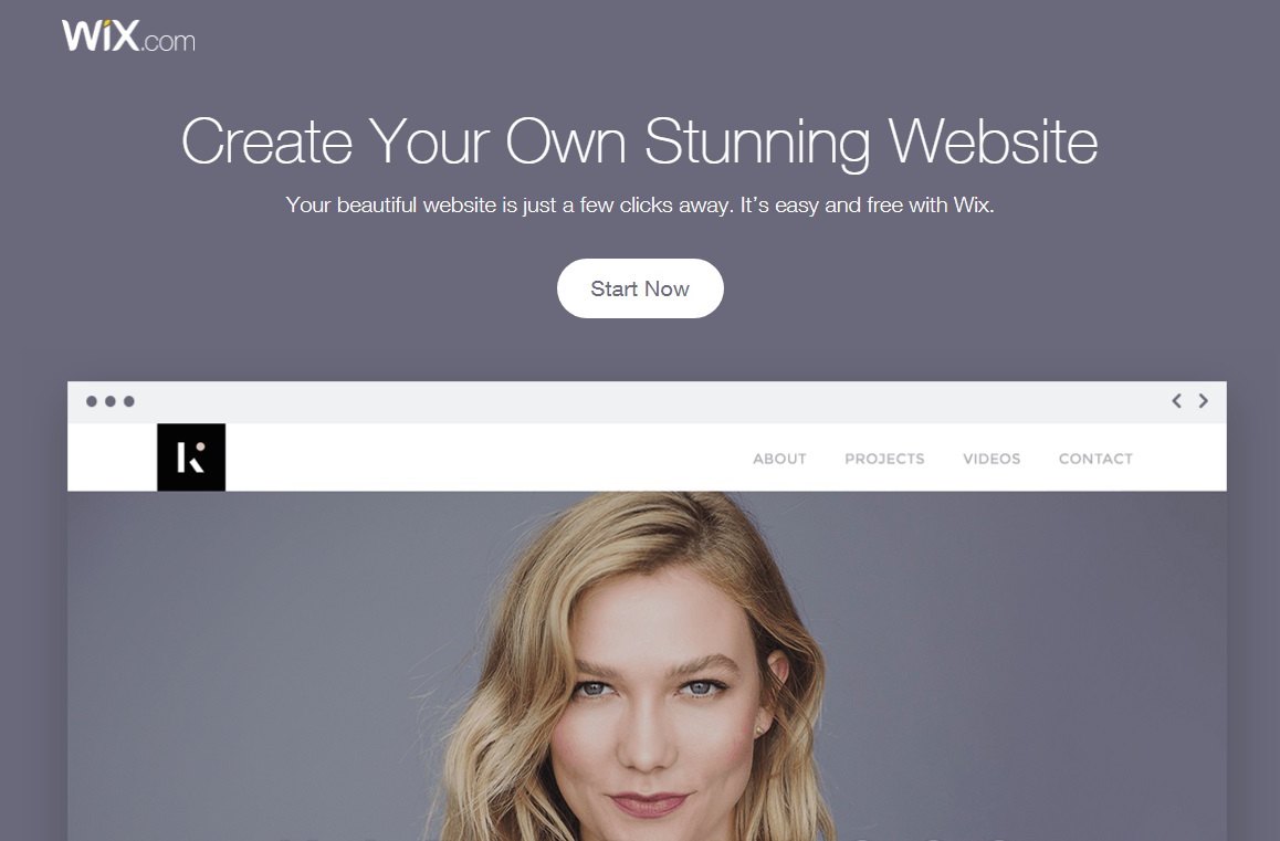 Strona reklam YouTube TrueView Wix