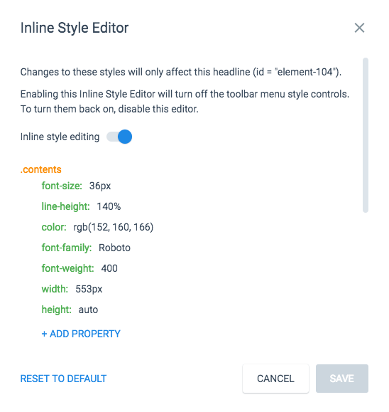 點擊後登陸頁面產品內聯編輯器