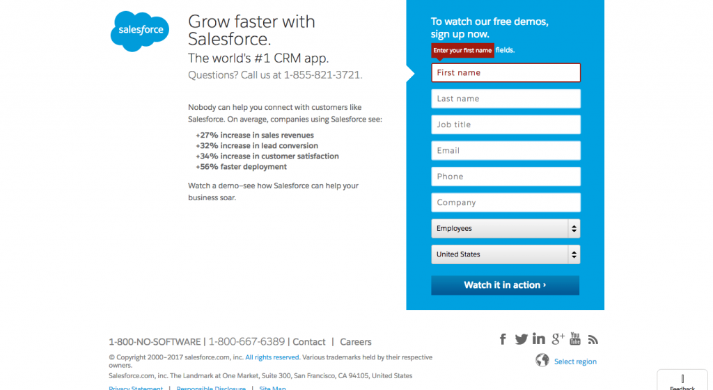 カスタマージャーニーマッピングsalesforce-landing-page