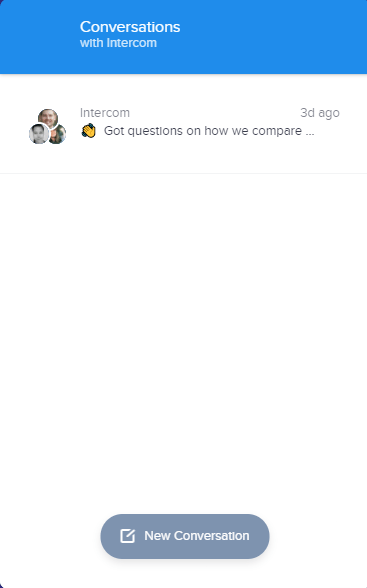實時聊天點擊後登錄頁面 Intercom 2