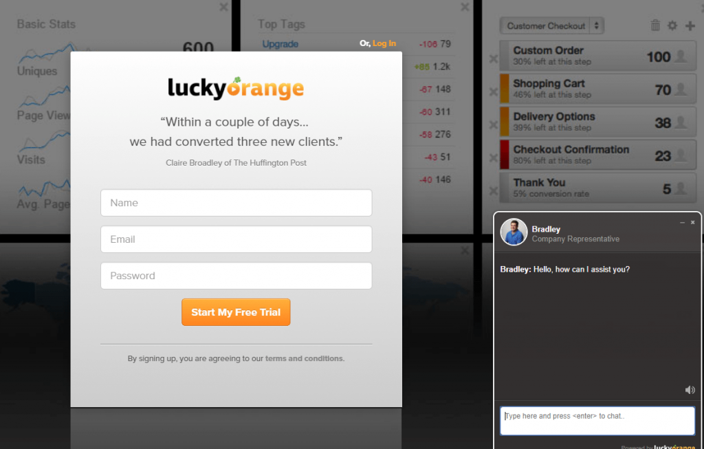 實時聊天點擊後登陸頁面幸運橙