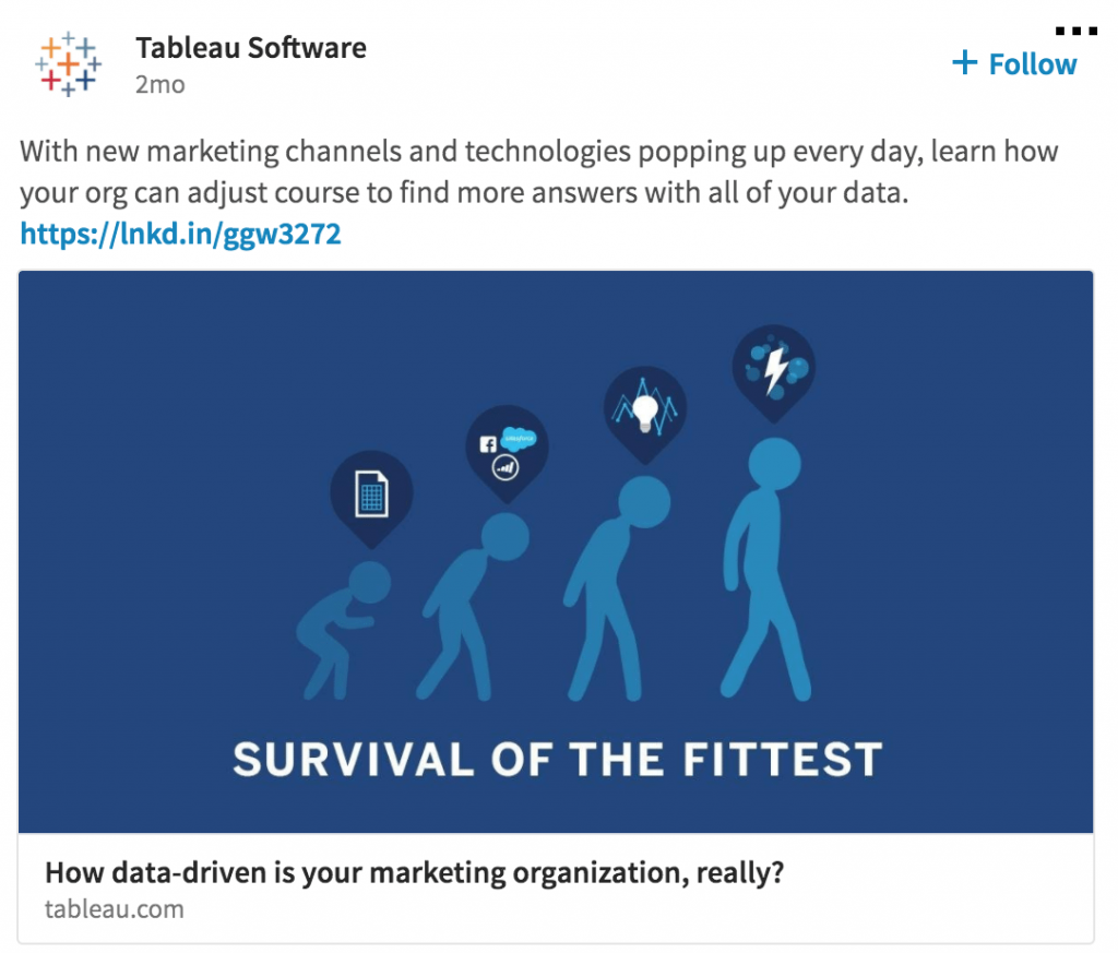 廣告點擊後登錄頁面 Tableau Ad