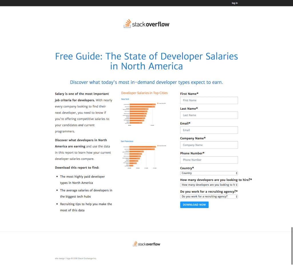 廣告點擊後登陸頁面 Stack Overflow 點擊後登陸頁面