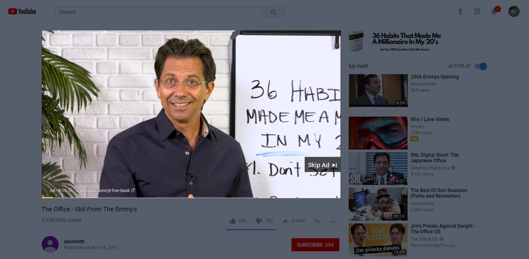 YouTubeディスプレイ広告のスキップ可能な広告