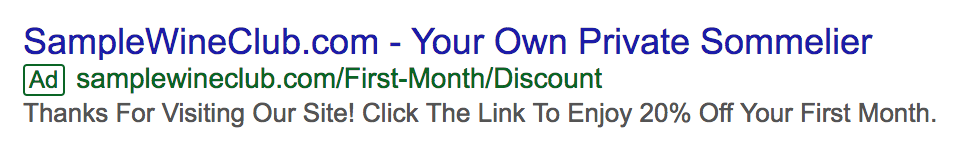 訪問者が戻ってきた検索広告のリマーケティングリスト