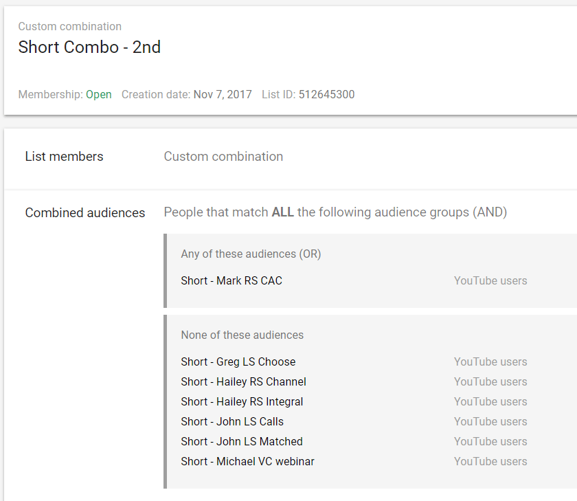 順序重定向組合受眾