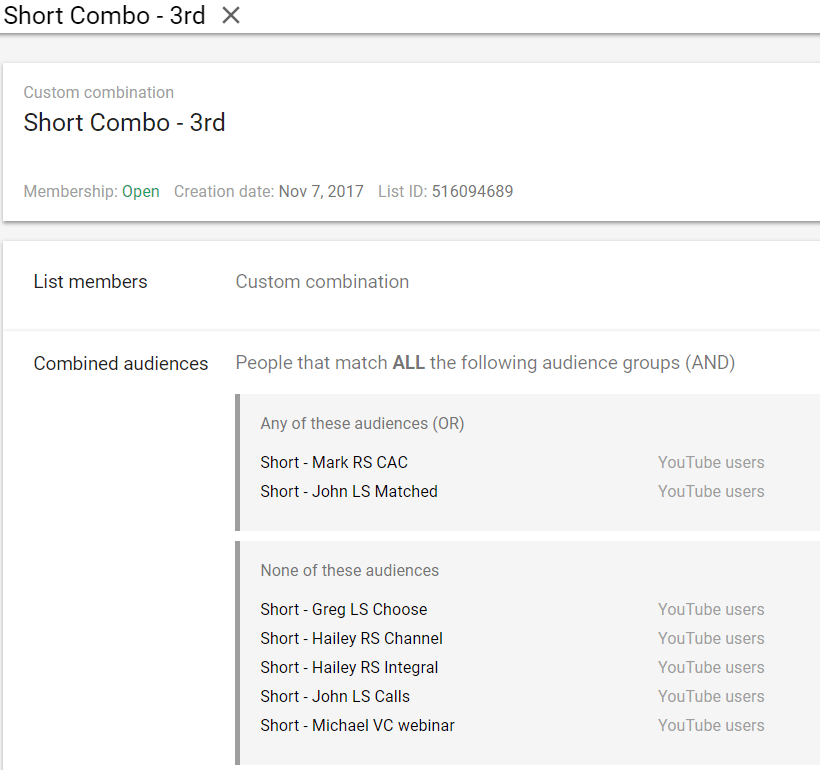 順序重定向組合列表
