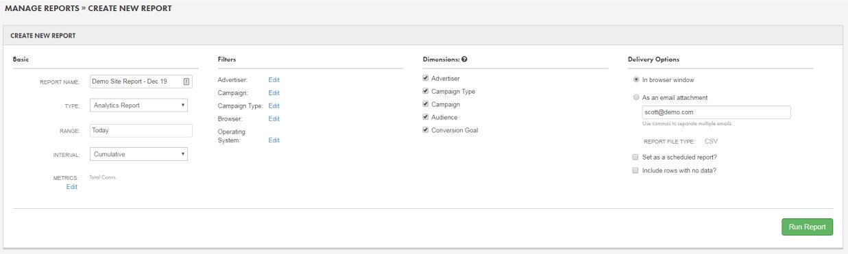 パーフェクトオーディエンスレポートダッシュボード