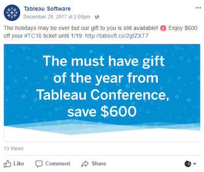 Tableau 點擊後登陸頁面 Facebook 廣告