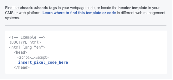 Facebook重定向像素標題代碼