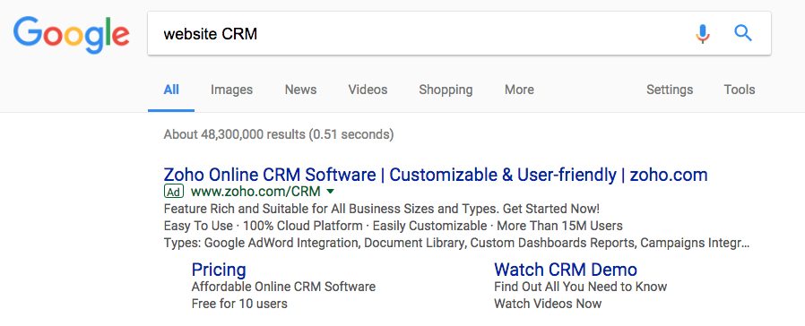 Bing Ads와 Google 애드워즈 사이트링크 확장 비교