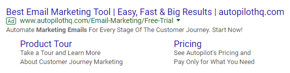 표시 URL Autopilot 광고