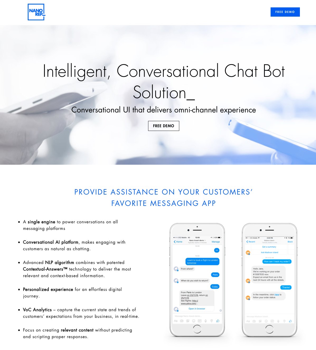 표시 URL 클릭 후 방문 페이지 Nanorep