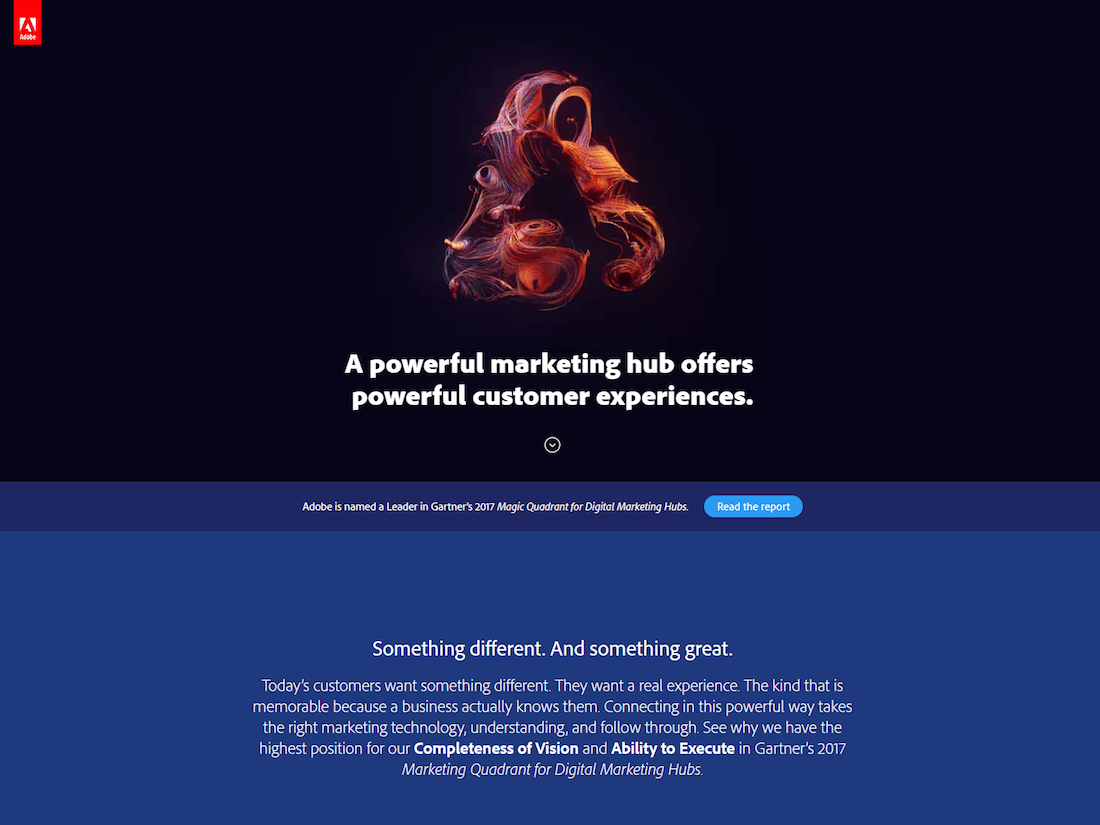 Rapport Gartner sur les pages de destination post-clic Adobe