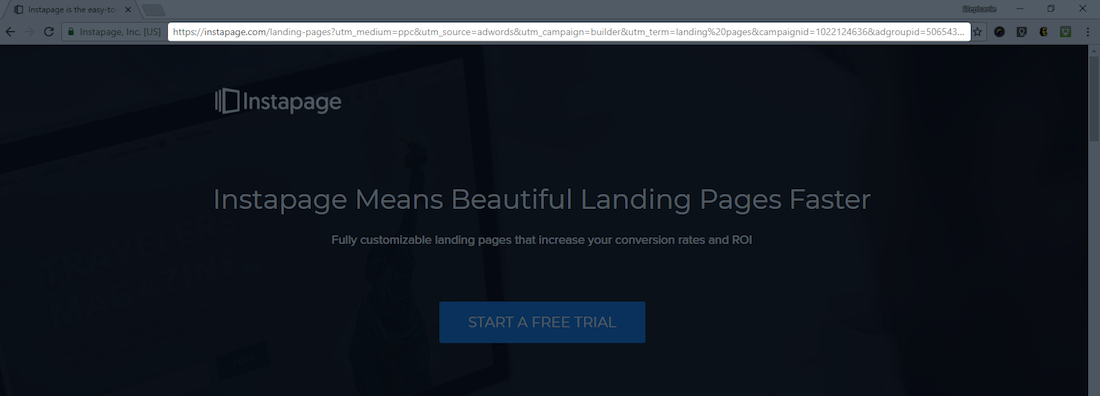 애드워즈 최종 도착 URL 클릭 후 방문 페이지