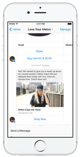 Facebook 후원 메시지 Love Your Melon