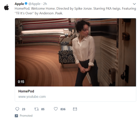 Twitter 網站卡片視頻 Apple