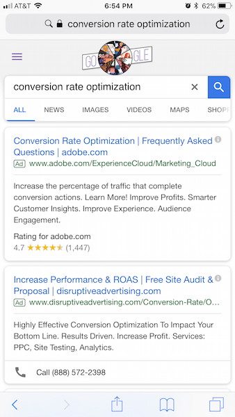 anuncios de búsqueda pagados para móviles